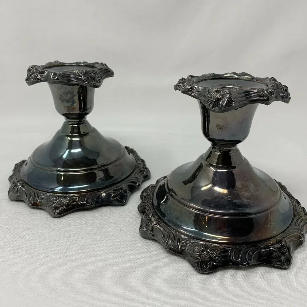 Vintage Sheridan Silver Candle Holders (set of 2) - Picture 1 of 12
